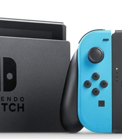 Nintendo Switch with Neon Blue and Neon Red Joy‑Con