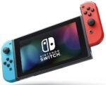 Nintendo Switch with Neon Blue and Neon Red Joy‑Con
